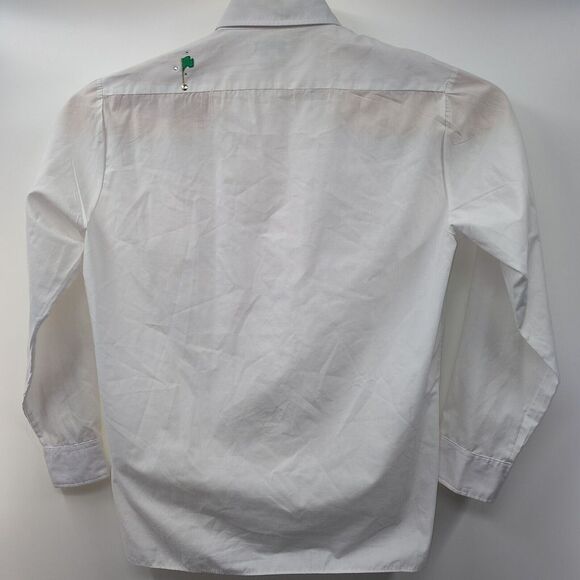 Modit White Solid Embellished Mens Long Sleeve Button Down Golf Shirt Sz 16-16.5 - Picture 4 of 5